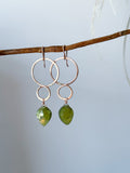 E2317 - 14k rose gold filled large infinity with vesuvianite earrings