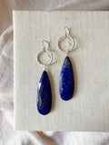 E2308 - hammered circles with faceted lapis