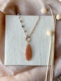N2316 - rose gf peach moonstone and opal asymmetrical necklace