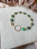 B2304 - forged link with chrysoprase bracelet