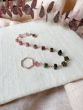 B2317 - tourmaline bracelet with forged link
