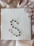 B2308 - ss tourmaline bracelet with forged hexagon link