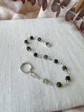 B2308 - ss tourmaline bracelet with forged hexagon link