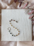 B2265 - ss multi color tourmaline bracelet with twist link