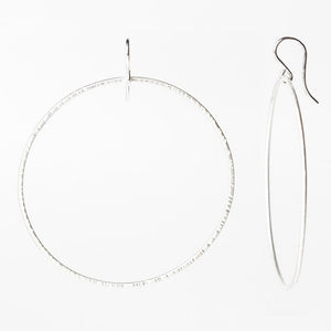 E121 - XL Line Texture Hoop Earring