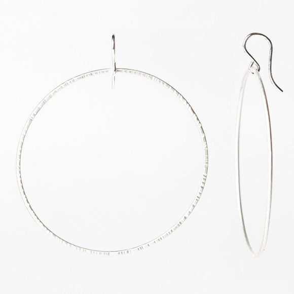 E121 - XL Line Texture Hoop Earring