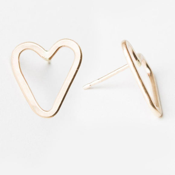 E124 - Heart Post Earring