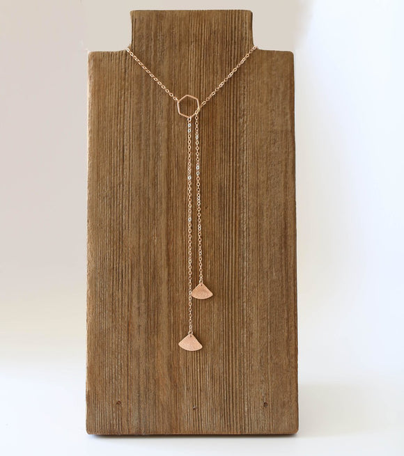 N219 - Fan Style Lariat Necklace