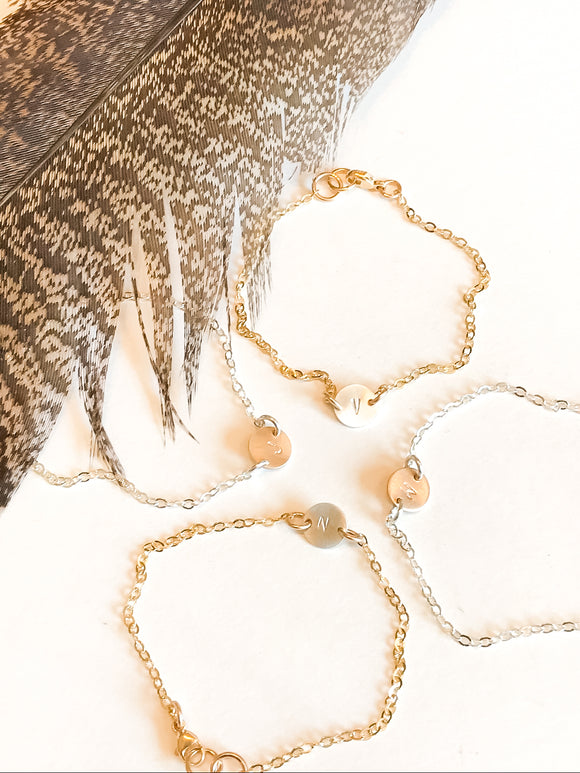 B350 - Simple disc custom stamped bracelet
